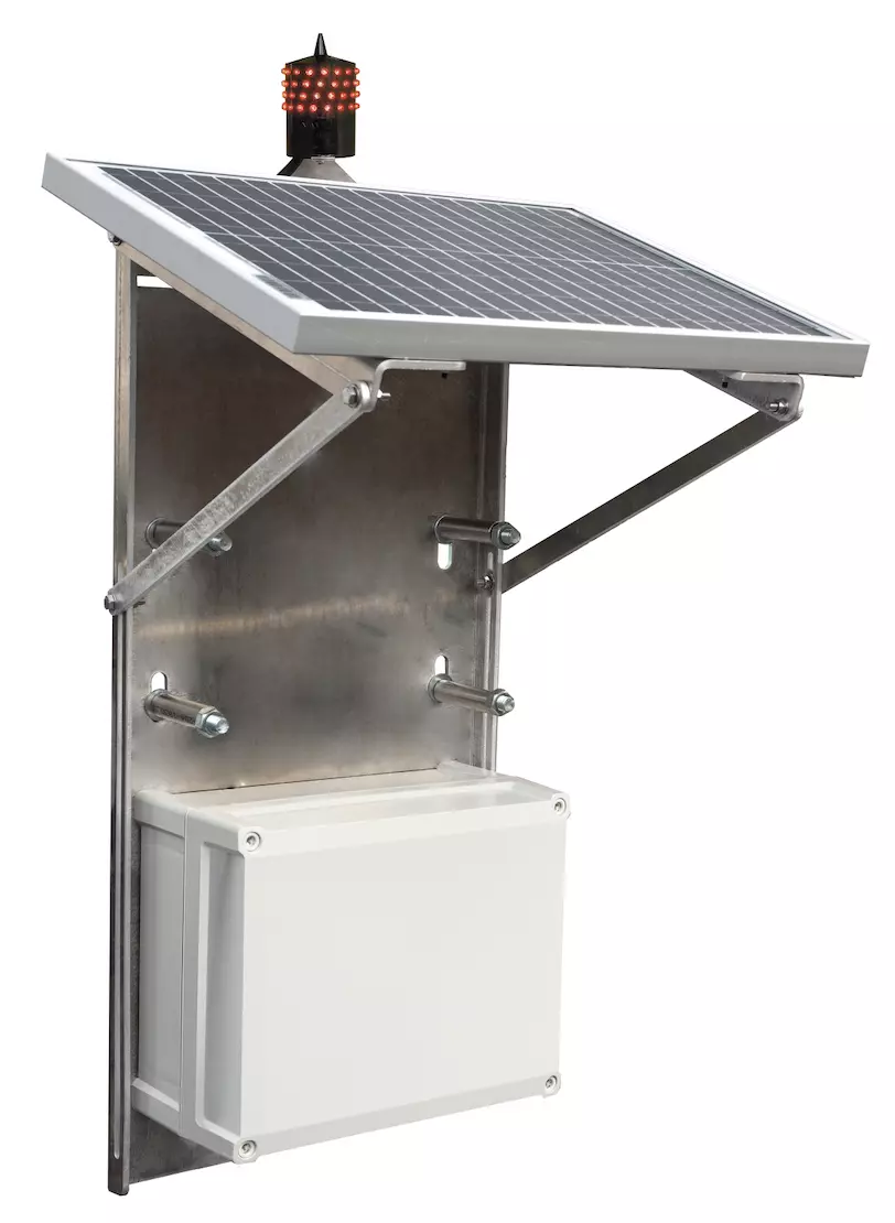 balisage solaire temporaire avec un feu basse intensité type E